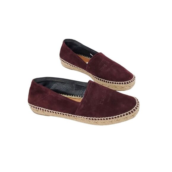 RAG & BONE Burgundy Wine Suede Leather Espadrille Slipon Loafers Flats - Picture 2 of 14